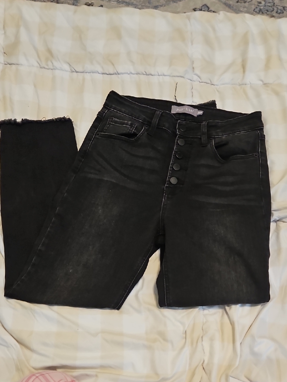 Just USA Black High-Rise Button-Fly Jeans